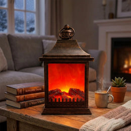 Dekoratif Ledli Şömine Lamba