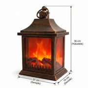 Dekoratif Ledli Şömine Lamba