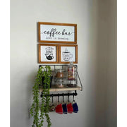 Metal Askılıklı Kahve Köşesi Rafı
